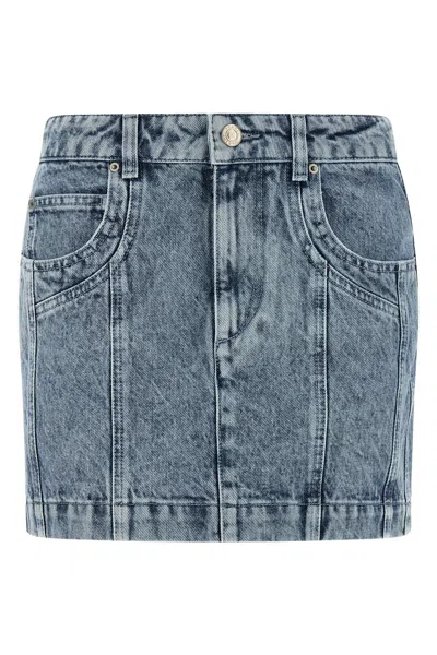 Isabel Marant Étoile Juana Skirt Belt Loops Back Front Pockets In Blue
