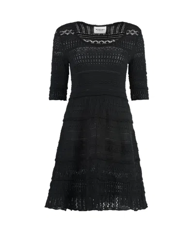 Isabel Marant Étoile Jumi Knitted Cotton Dress In Black