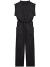 Isabel Marant Étoile Suzie Belted Voile Jumpsuit In Black  