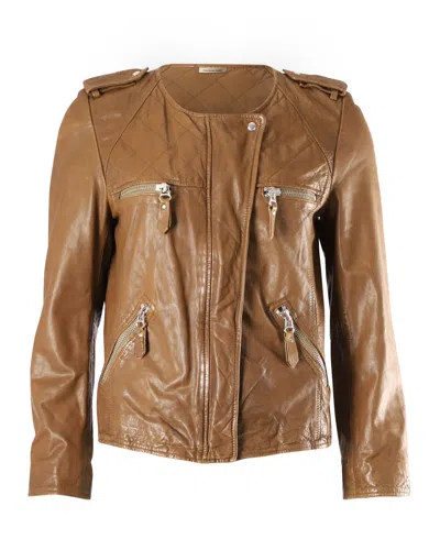Isabel Marant Etoile Kady Motor Jacket In Brown Leather