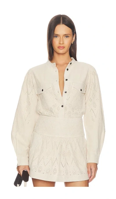 Isabel Marant Étoile Kaina Longsleeve Top In White