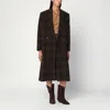 Isabel Marant Étoile Long Checked Double-breasted Coat Pockets In Brown