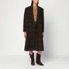 Isabel Marant Étoile Long Checked Double-breasted Coat Pockets In Brown