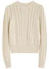 Isabel Marant Étoile Kalyn Cable-knit Cotton-blend Jumper In Light Grey