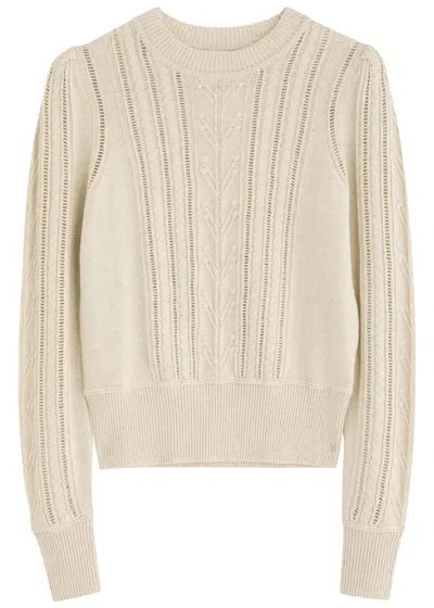 Isabel Marant Étoile Kalyn Cable-knit Cotton-blend Jumper In Light Grey