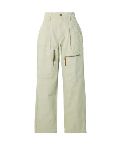 Isabel Marant Étoile Kanna Pleated Cotton-canvas Straight-leg Cargo Pants In Nude