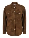 Isabel Marant Étoile 'karima' Brown Shirt With Classic Collar And Two Front Patch Pockets In Fabric Woman In Brown