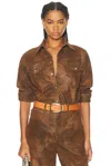 Isabel Marant Étoile Karima Button Up Top In Brown