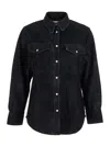 Isabel Marant Étoile 'karima' Black Shirt With Classic Collar And Two Front Patch Pockets In  Fabric Woman In Black