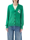 Isabel Marant Étoile V-neck Cotton Blend Cardigan In Green