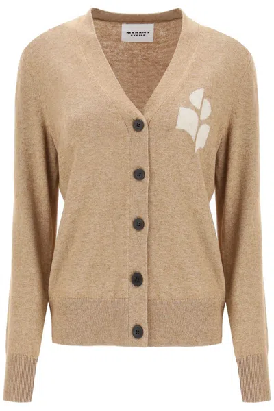 ISABEL MARANT ÉTOILE KARIN CARDIGAN WITH LOGO INTARSIA