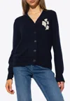Isabel Marant Étoile Karin Logo-intarsia Cardigan In Navy