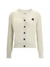 Isabel Marant Étoile Isabel Marant Etoile Melange Cream Cotton Blend Mona Cardigan In White