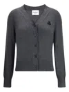 Isabel Marant Étoile Relaxed V-neck Top Ribbed Cuffs In Gray