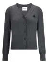 Isabel Marant Étoile Relaxed V-neck Top Ribbed Cuffs In Gray