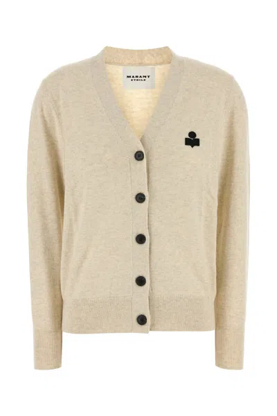 ISABEL MARANT ÉTOILE ISABEL MARANT ETOILE MELANGE CREAM COTTON BLEND KARINA CARDIGAN