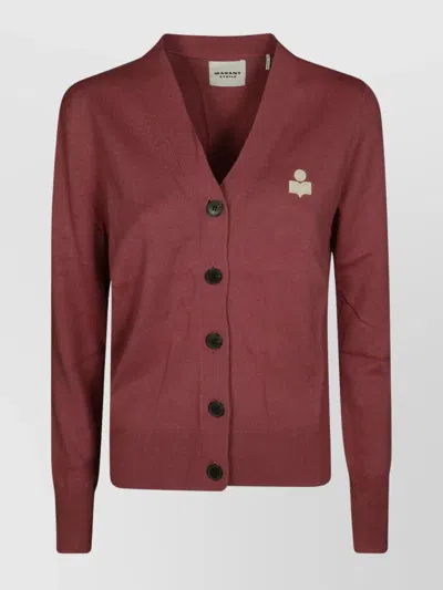 Isabel Marant Étoile Karina-gz Ribbed Knitwear V-neck In Red
