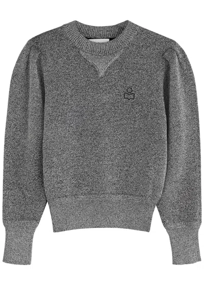 Isabel Marant Étoile Kelaya Logo Knitted Jumper In Silver