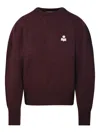 Isabel Marant Étoile Kelaya Cotton-wool Blend Sweater In Burgundy