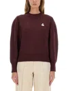 Isabel Marant Étoile Kelaya Cotton-wool Blend Sweater In Burgundy
