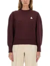Isabel Marant Étoile Kelaya Cotton-wool Blend Sweater In Burgundy