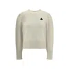 Isabel Marant Étoile Isabel Marant Etoile Melange Ivory Stretch Cotton Blend Kelaya Sweater