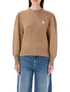 Isabel Marant Étoile Kelaya Logoembroidered Crewneck Jumper In Brown