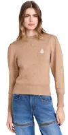 Isabel Marant Étoile Kelaya Logoembroidered Crewneck Jumper In Camel
