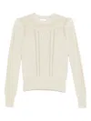 Isabel Marant Étoile Kelia Cable-knit Eyelet-detail Sweater In Neutral