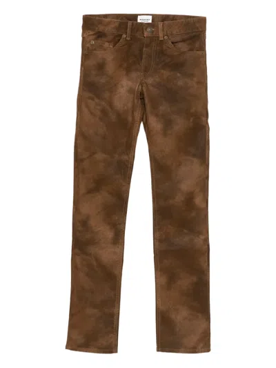 Isabel Marant Étoile Kelsie Leather-effect Trousers In Brown