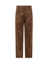 Isabel Marant Étoile Wide Leather Effect Trousers With Multiple Pockets In Brown
