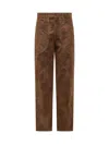 Isabel Marant Étoile Wide Leather Effect Trousers With Multiple Pockets In Brown