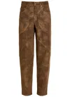 Isabel Marant Étoile Kelvina Panelled Barrel-leg Faux Leather Trousers In Brown