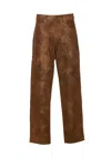 Isabel Marant Étoile Wide Leather Effect Trousers With Multiple Pockets In Brown
