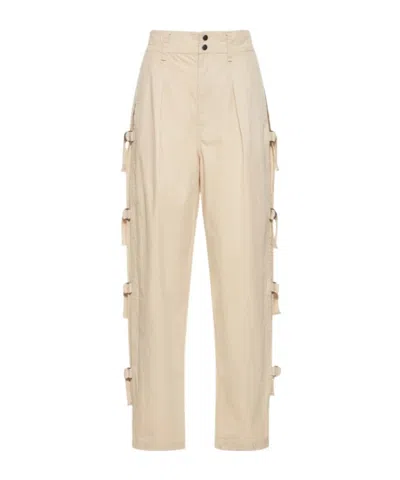 Isabel Marant Étoile Keowina Cotton Straight Pants In Brown