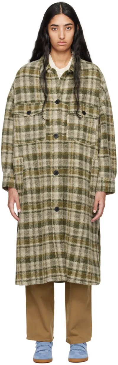 ISABEL MARANT ÉTOILE KHAKI & BEIGE FONTIZI COAT