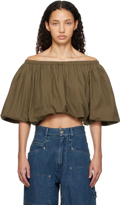 ISABEL MARANT ÉTOILE KHAKI BERTILLE BLOUSE