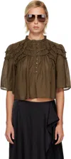 Isabel Marant Étoile Khaki Carmen Blouse In Green