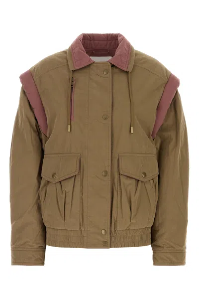 Isabel Marant Étoile Isabel Marant Etoile Khaki Cotton Blend Desha Padded Jacket In Brown