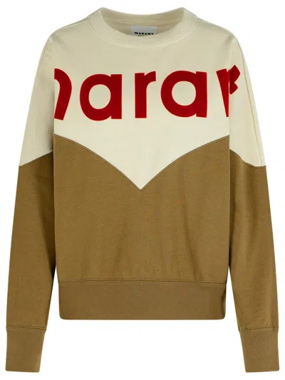 ISABEL MARANT ÉTOILE ISABEL MARANT ÉTOILE 'KHAKI HOUSTON' DARK COTTON BLEND SWEATSHIRT