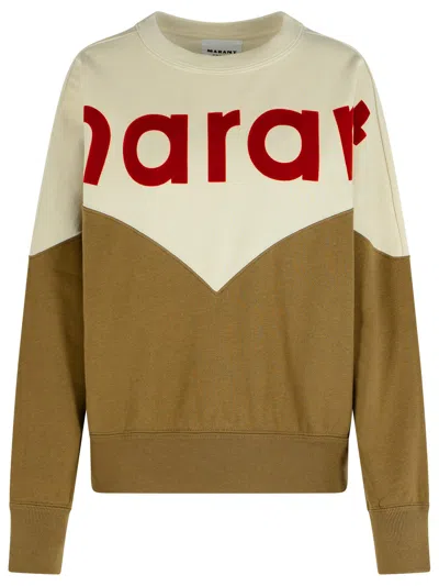 Isabel Marant Étoile Khaki Houston Dark Cotton Blend Sweatshirt In Green