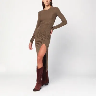 ISABEL MARANT ÉTOILE ISABEL MARANT ÉTOILE KHAKI JELINA DRAPED JERSEY DRESS
