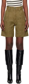 Isabel Marant Étoile Katja Pleated Cotton-canvas Shorts In Light Bronze