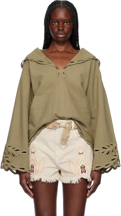 ISABEL MARANT ÉTOILE KHAKI SOLVI SHIRT