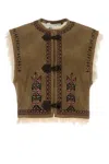 Isabel Marant Étoile Isabel Marant Etoile Khaki Synthetic Leather Clemencia Vest In Green