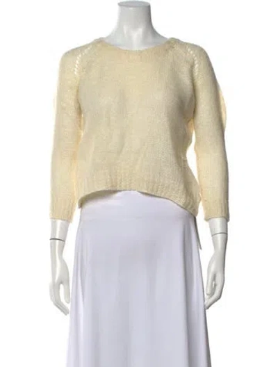Pre-owned Isabel Marant Étoile Kid Mohair Crew Neck Sweater In Neutrals