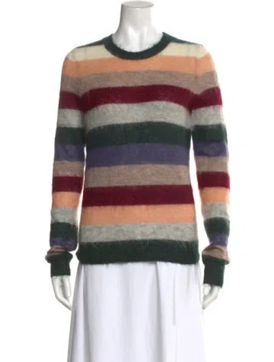 Pre-owned Isabel Marant Étoile Kid Mohair Striped Sweater In Green
