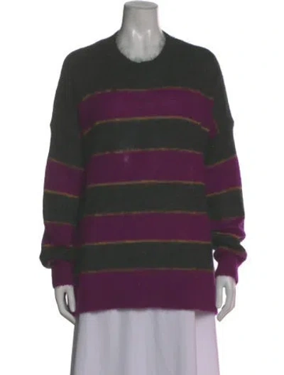 Pre-owned Isabel Marant Étoile Kid Mohair Striped Sweater In Multi
