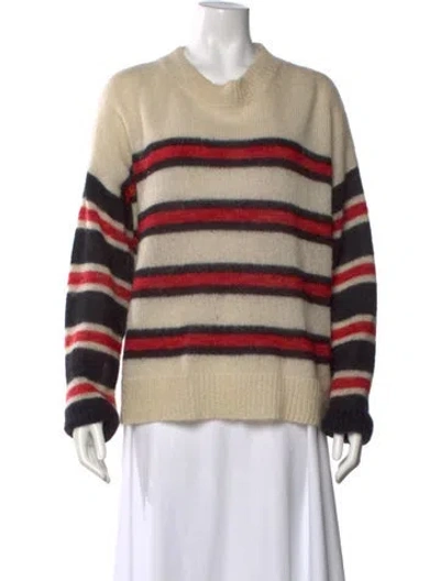 Pre-owned Isabel Marant Étoile Kid Mohair Striped Sweater In Neutral