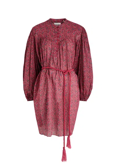 Isabel Marant Étoile Kildi Floral-print Cotton Mini Dress In Red
